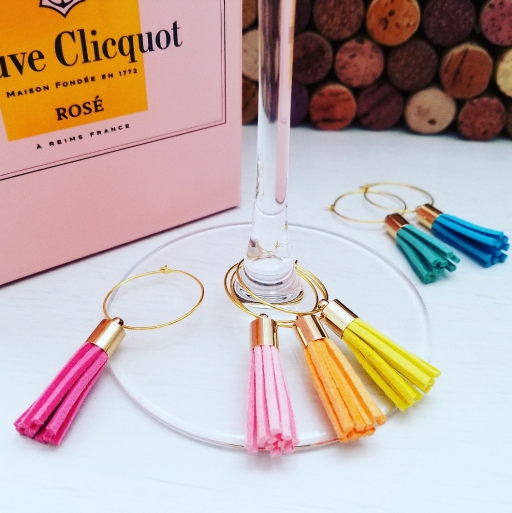 Tassel Wine Glass Charms - Set of 15